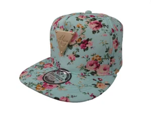 New Men's Unisex Stylish Turquoise Cap With Flowers Modern Hats - Picture 1 of 4