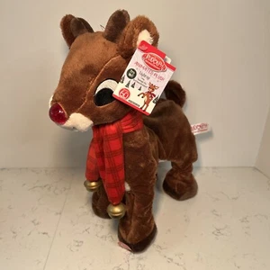 Rudolph the Red Nosed Reindeer 11” Plush, Plays Song, Dances And Nose Lights Up. - Picture 1 of 10