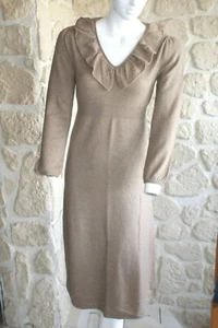 Robe beige neuve taille XL marque Terry Lane 100% cachemire (sg) - Picture 1 of 4