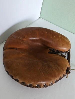 Antique Vtg Spalding EZ Flex Champion Catcher's Mitt Leather Baseball Ball Glove - Image 1 of 4