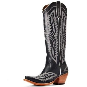 NWT Ariat | Casanova X Toe Western Boot Black Leather Knee Length, Womens 8.5 - Picture 1 of 10