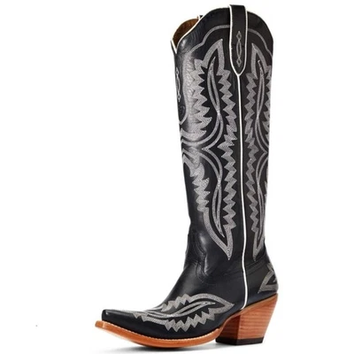 NWT Ariat | Casanova X Toe Western Boot Black Leather Knee Length, Womens 8.5 - Image 1 of 4