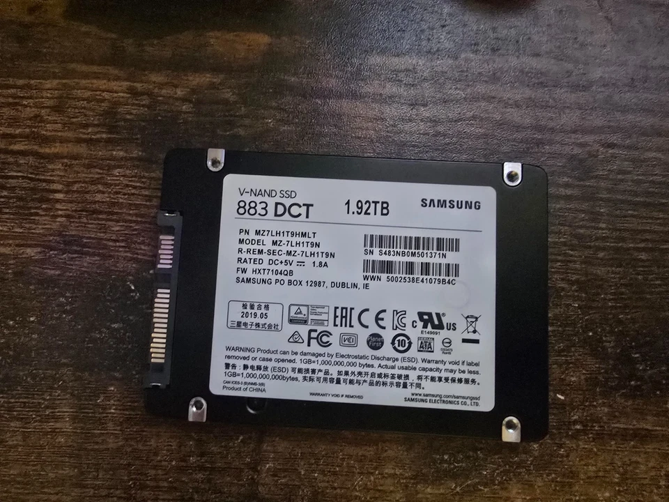 Samsung MZ7LH1T9HMLT PM883 2.5" 1.92TB SSD 98% in Hard Drive Sentinel - Image 1 of 1
