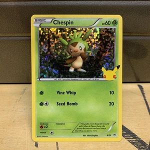 Chespin - 6/25 - Holo - McDonald's 25th Anniversary Promo Holo V English Pokemon - Picture 1 of 2