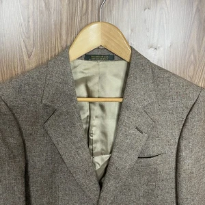 Cappotto sportivo vintage USA uomo 36R marrone multicolore microcheck lana doppio ventilato - Foto 1 di 14