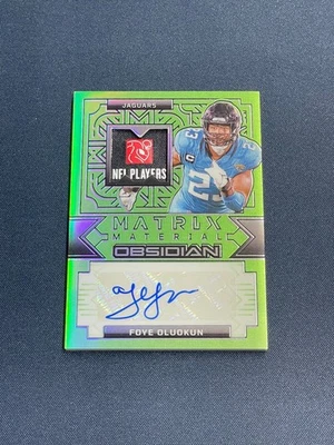 2024 Obsidian Matrix Material Auto Foye Oluokun Green Laundry Tag /5 - Image 1 of 2