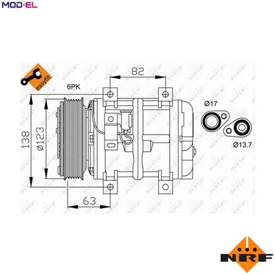 COMPRESSOR AIR CONDITIONING 32112 FOR VOLVO V40 S70 C70/Convertible/X/CROSS 1.6L - Image 1 of 4