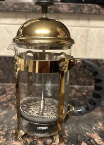 Vintage Pyrex French Press Kaffeemaschine mit Kolben goldfarben - Bild 1 von 7