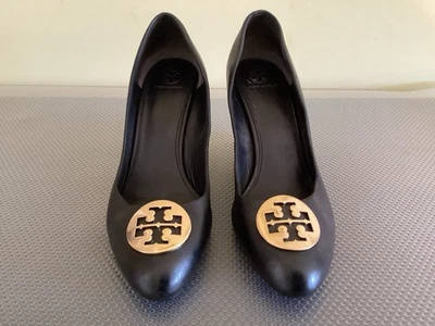 Zapatos de tacón de cuña de cuero negro Tory Burch - talla 10,5 Foto 1 de 4