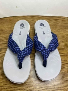 Clarks Cloudsteppers weich gepolsterte Zehenstegsandalen Größe 9M blau Slipper bequem - Bild 1 von 7