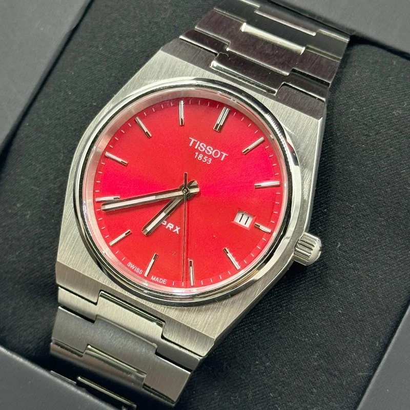 TISSOT PRX T137.410.11.421.00 Red Dial Stainless Steel Quartz Men's Watch 40MM - Image 1 of 4
