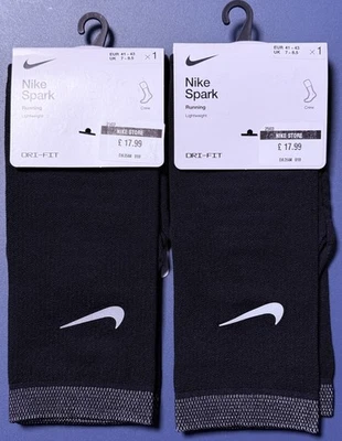 2 PACK Nike SPARK Lightweight Crew Gym Running Socks DA3584-010 UK 7-8.5 - Image 1 of 4