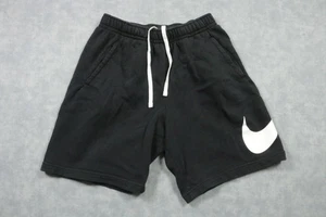 Nike Shorts Herren klein schwarz Swoosh Fleece Kordelzug elastischer Bund Taschen - Bild 1 von 6