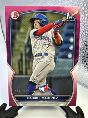 2023 Bowman Prospects 1st Bowman Fuchsia /299 Gabriel Martinez #BP-45 Rookie  - Image 1 of 4