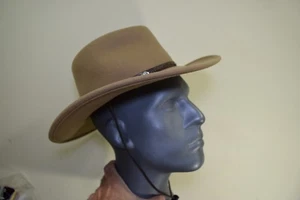 Stetson Mountain View Crushable Wool Cowboy Hat Medium Tan USA Water Repellent - Picture 1 of 14