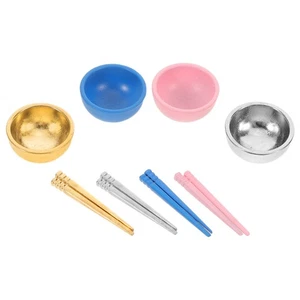  4 Set Dollhouse Mini Tableware Diorama Dining Accessories Bowls for - Picture 1 of 12