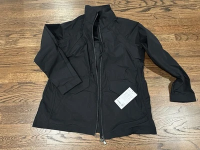 Athleta Westerly Black Longline Jacket Medium, Full Zip, Athleisure Rain Coat - Image 1 of 4