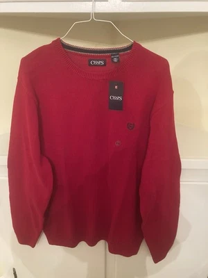 CHAPS Iconic Crewneck Men’s Cotton Sweater in Park Avenue Red XXL - Image 1 of 4