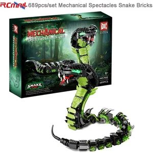689pcs/set Building Blocks Mechanical Spectacles Snake with LED Light DIY Gift - Picture 1 of 5