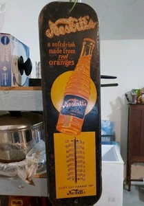 1938 Nesbitt's Soda Pop Real Orange Thermometer Sign Advertising - Picture 1 of 10
