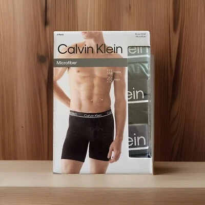 Paquete de 3 calzoncillos boxer Calvin Klein para hombre L negro gris ropa interior de máxima comodidad Foto 1 de 4