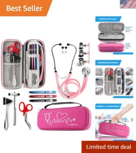 Kompakter wasserfester Stethoskopkoffer mit Vitalzubehör - Pink Elegance - Bild 1 von 10