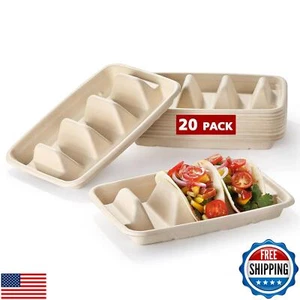 20 PCS Disposable Taco Holders, COKUMA Taco Bar Serving Set for a Party, Taco - Picture 1 of 5