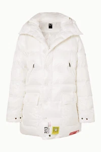 $1200 Brumal + R13 Hooded Quilted Shell Down Parka White Medium - Picture 1 of 6
