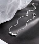 Three Heart Link Charm Bracelet 925 Sterling Silver Women Girls Jewellery Gifts
