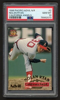 1996 PACIFIC/ADVIL NOLAN RYAN #2 CALIFORNIA ANGELS RYAN EXPRESS PSA 10 GEM MINT - Image 1 of 3