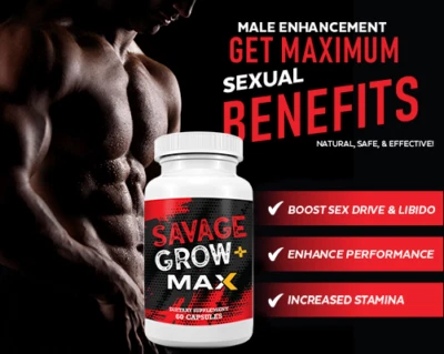 Savage Grow MAX 60 粒男性增强补充剂 1000 MG — 第 1/3 张图片