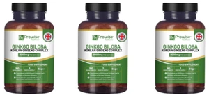 Ginkgo Biloba 2000mg Korean Ginseng 6000mg 3X180 Vegan Tabs Made in UK Prowise - Picture 1 of 2