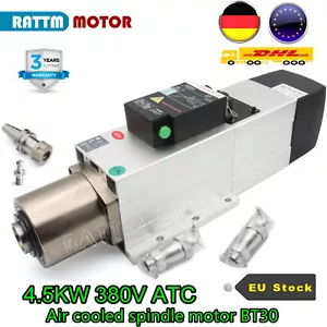 (Ger)4.5KW BT30 ATC Frässpindel Werkzeugwechsler Air Spindle Motor ER25 380V - Bild 1 von 11