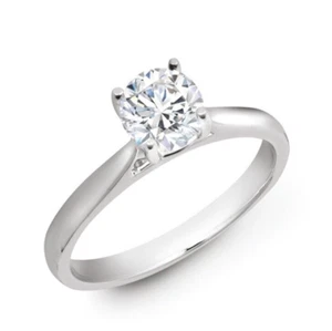 18ct White Gold 1.00ctw Round Brilliant Cut Solitaire Wed Fit Lab Grown Diamond - Picture 1 of 7