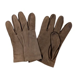 Guantes de cuero de cordero de gamuza POLO RALPH LAUREN de colección talla 10 hechos en Inglaterra marrón - Imagen 1 de 5