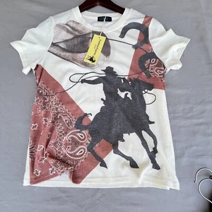 FASHION EXPRESS Western Hemd Cowboy Roping Silhouette Rodeo Kurzarm Small - Bild 1 von 4