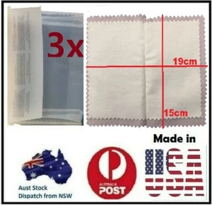 3 x Silver Gold Platinum Jewellery Cleaner Buffer Polish Cloth Restore Shine - Picture 1 of 1