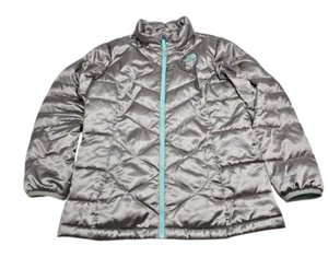 The North Face 550 Puffer Jacket Girls Size XL Gray Winter Goose Down Quilted - Picture 1 of 20