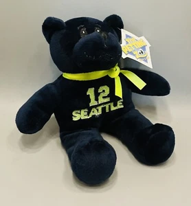 Seattle Seahawks Bear Plush 9” Fan 12 NFL The Petting Zoo w Tag Navy Blue Green - Picture 1 of 4