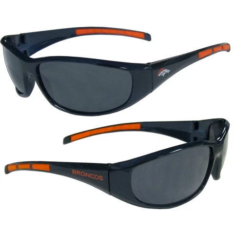 Denver Broncos Wrap Sunglasses Sports NFL Glasses Fan 100% UVA/UVB, Licensed Cover