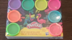 NIB Play-Doh 8-Pack Neon Non-Toxic Modeling Compound 8 Colors By Hasboro - Picture 1 of 6