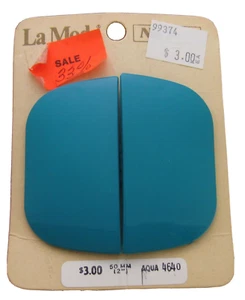 Vintage Retro Mid Century Damen Aqua Gürtelschnalle La Mode Türkis Kunststoff 2" - Bild 1 von 7