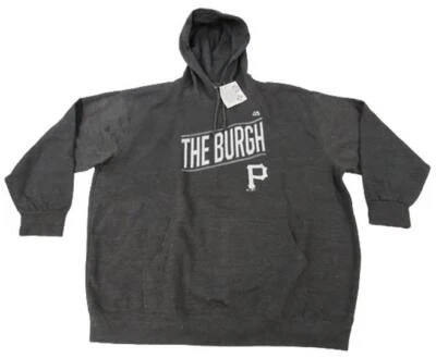 New Pittsburgh Pirates Womens Plus Sizes XL-2XL-3XL-4XL Majestic Gray Hoodie - Image 1 of 4