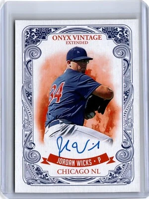 2021 Onyx Vintage Extended Blue Ink Jordan Wicks Auto (B33) A19 Cubs - Image 1 of 2