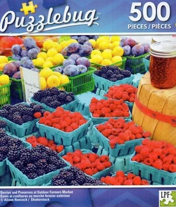 Jigsaw Puzzle 500pc Berries Farmers Market 18.25"X11" NEW Puzzlebug #TY66 - Picture 1 of 1