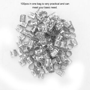 100pcs Adjustable Hair Braid Beads Rings Cuff Hair Beauty Tool Wig Silver NOW