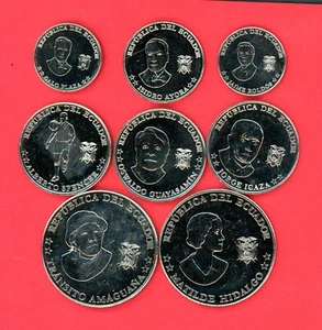 ECUADOR NEU 2023 SET 8 GEDENKMÜNZEN 5-10-25-50 CENT UNC. - Bild 1 von 4