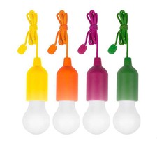 4 LAMPADINE CLICK SENZA FILI A CORDA LUCE BIANCA A LED LUX CAMPEGGIO HANDY COLOR