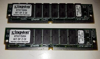 2x 64 MB Kingston 72 Pin FPM DRAM ECC SIMM KTH715/64 (for HP Apollo 9000 Series) - Image 1 of 2