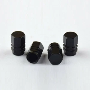 Black Car Tire Tyre Wheel Air Port Dust Cover Ventil Rim Valve Stem Caps 4PCS - Picture 1 of 21